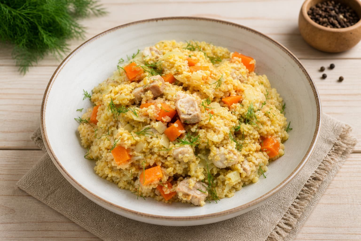 Ячневая каша с мясом